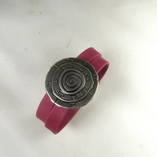 Dusty Pink Leather Cuff Bracelet