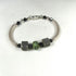 Mossy Green Lampwork Glass Bead and Noodle Bracelet