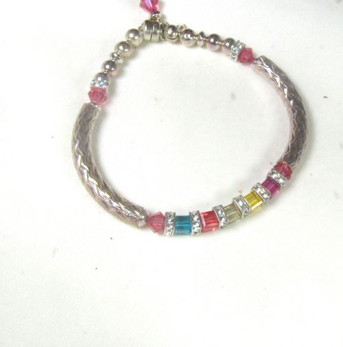 Jelly Bean Crystal Cube Bangle Bracelet