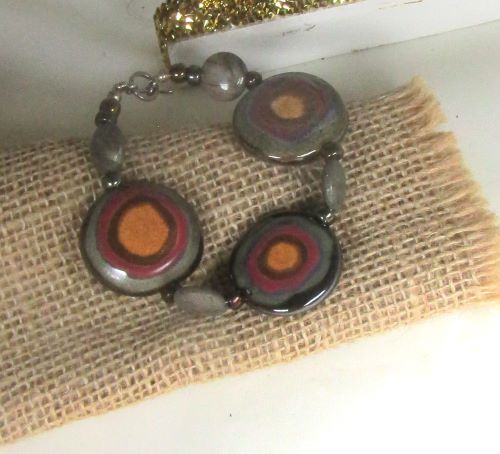 Bold large Fair Trade Bead  Bracelet Black