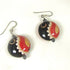 Handmade Hot Red Paisley Black & Red Earrings  Golem Design