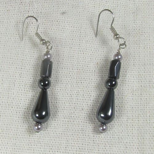 Magnetic Hematite Gemstone Drop Earrings