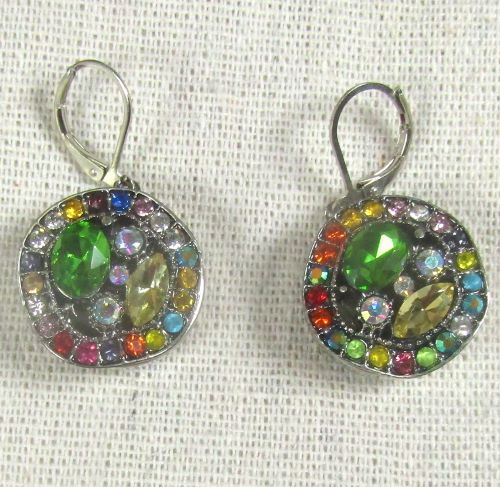 multi-colored crystal earrings