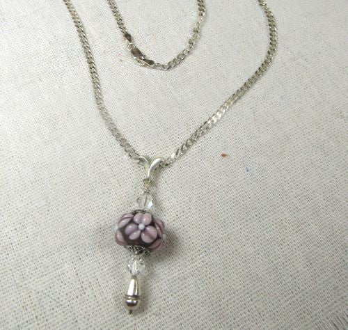 Amethyst Flower Handmade Pendant Necklace