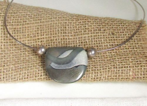 Dark Grey Handmade Pendant Necklace