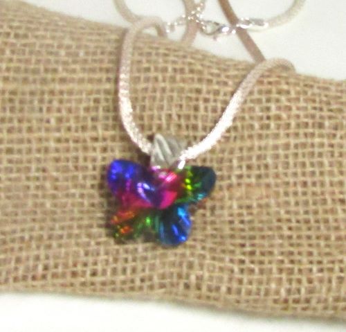 Crystal Butterfly Pendant Necklace