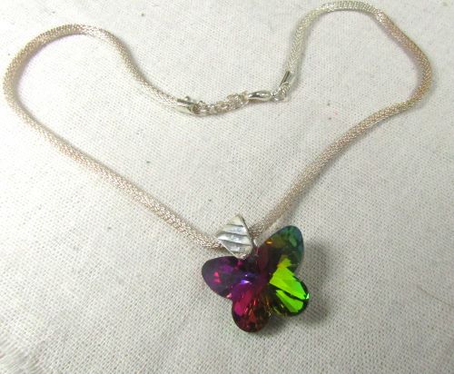 Crystal Butterfly Pendant Necklace