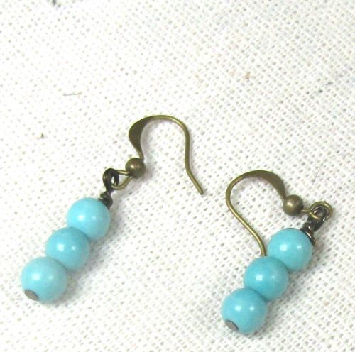 Turquoise Drop Beaded Earrings