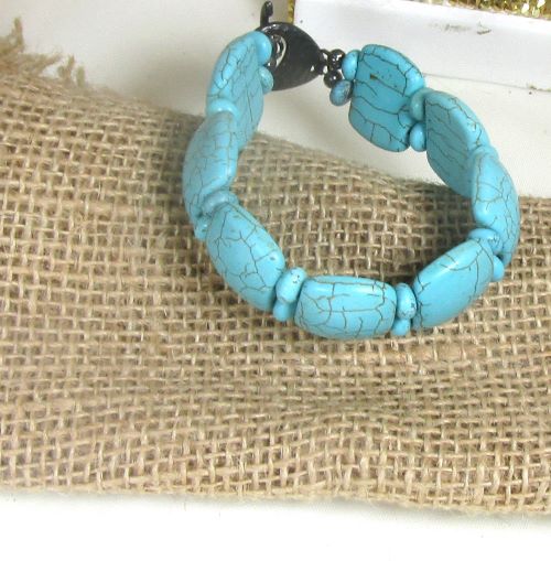 Turquoise Gemstone Cuff Bracelet