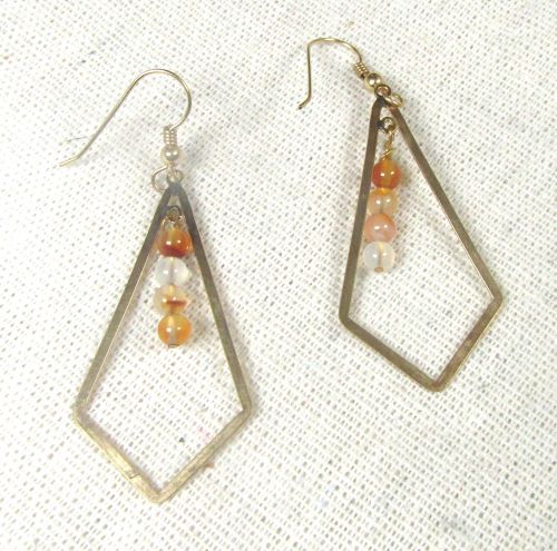 Long and Dangling Carnelian Earrings