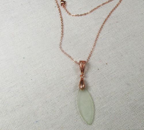 Sea Glass Pendant Necklace Pale Green