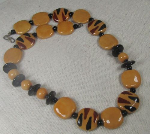 Tiger Kazuri Wild Side Necklace Fair Trade Jewelry