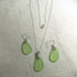 Lime Sea Glass Pendant & Earrings