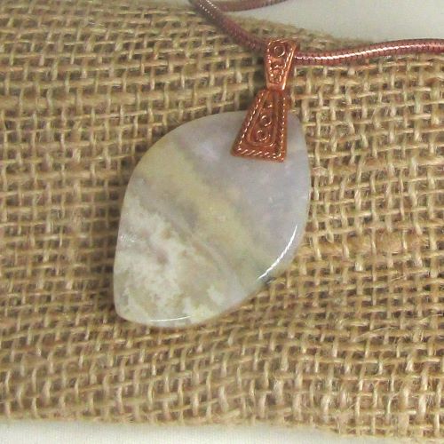 Jasper Pendant on Copper Chain Necklace