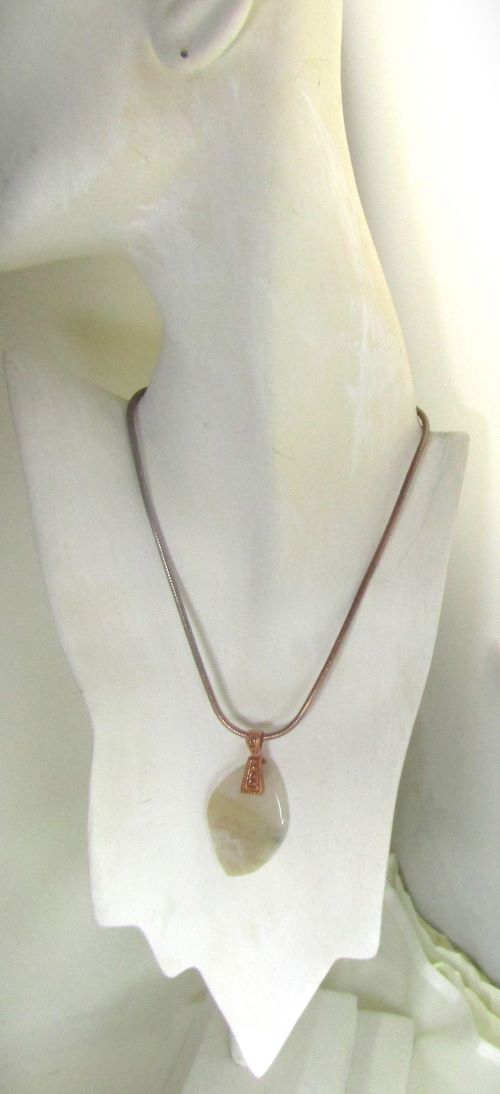 Jasper Pendant on Copper Chain Necklace