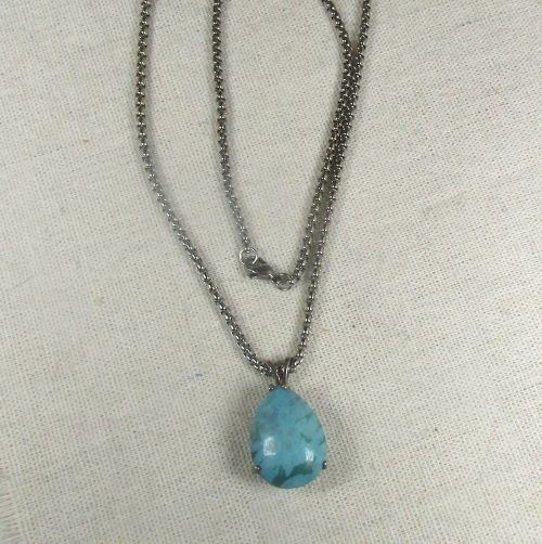 Turquoise Teardrop Pendant Necklace