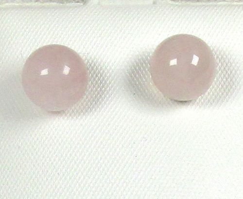 Pink Quartz Crystal Pendant Necklace & Stud Earrings