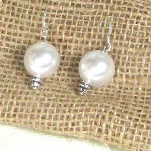 White Pearl Earrings