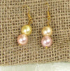 pink shell pearl earrings