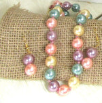 Multi-colored Shell Pearl Necklace & Earrings