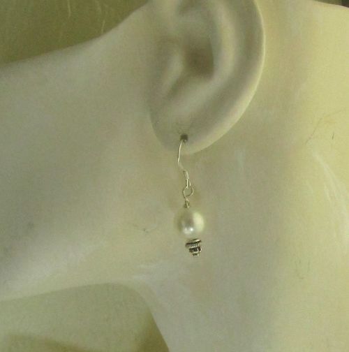 White Pearl Earrings