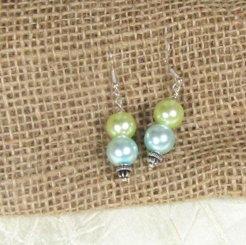 Green Pearl Earrings