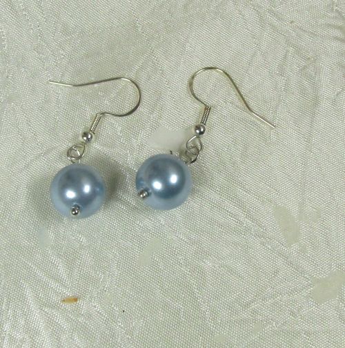 Blue Drp Pearl Earrings