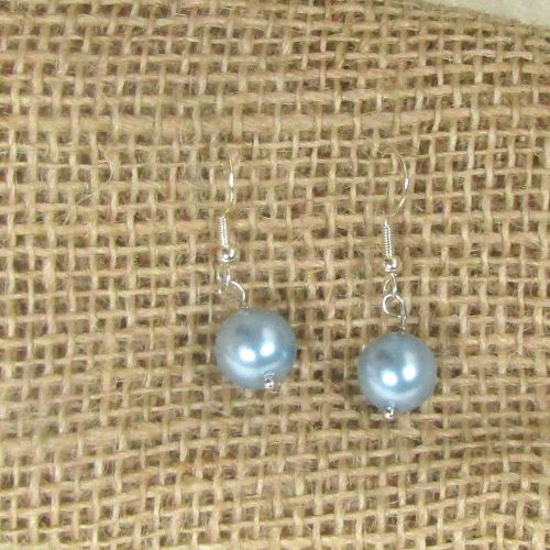 Classic Drop Blue Pearl Earrings