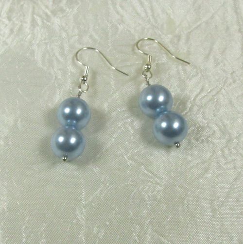 Blue Shell Pearl Earrings