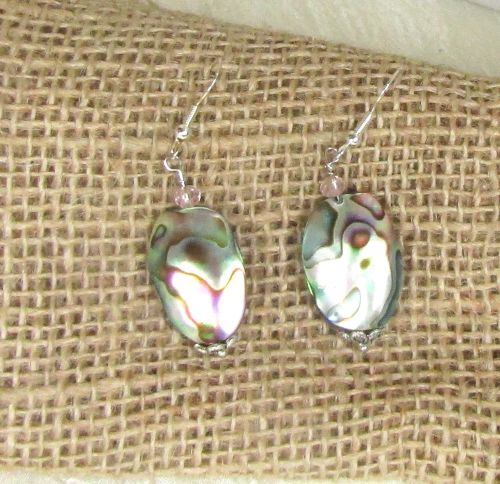 Natural Abalone Shell Earrrngs