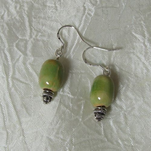 Green Gemstone Drop Earrings