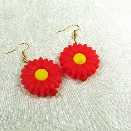 Red Sunflower Earring