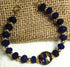 Royal Blue and Gold Handmade Artisan Bead Bracelet