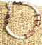 Mocha &  Peach Crystal Cube Noodle Bracelet