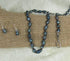 Dark Blue Pearl Necklace, Bracelet & Earrings