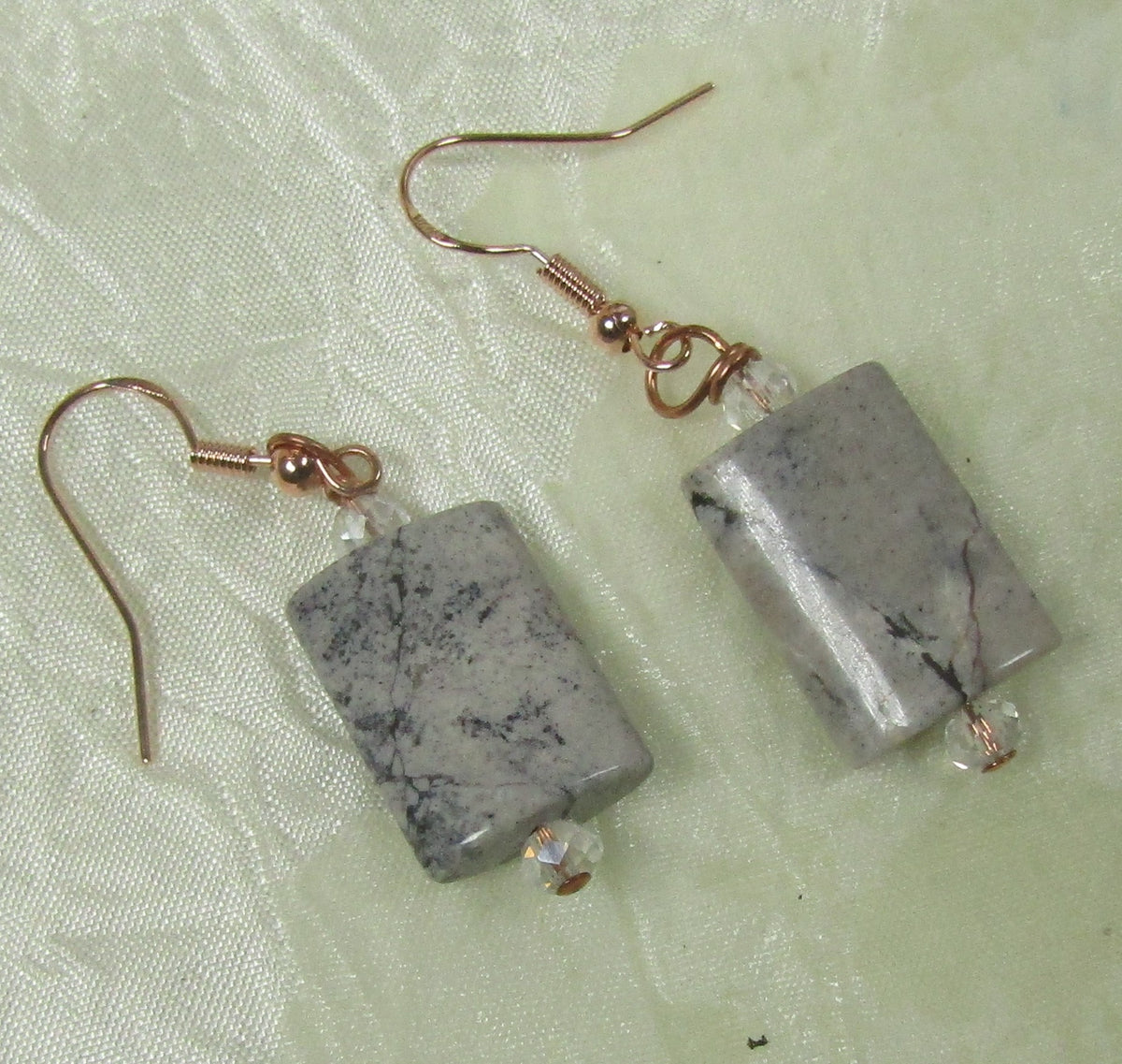 Grey Gemstone Drop Earrings