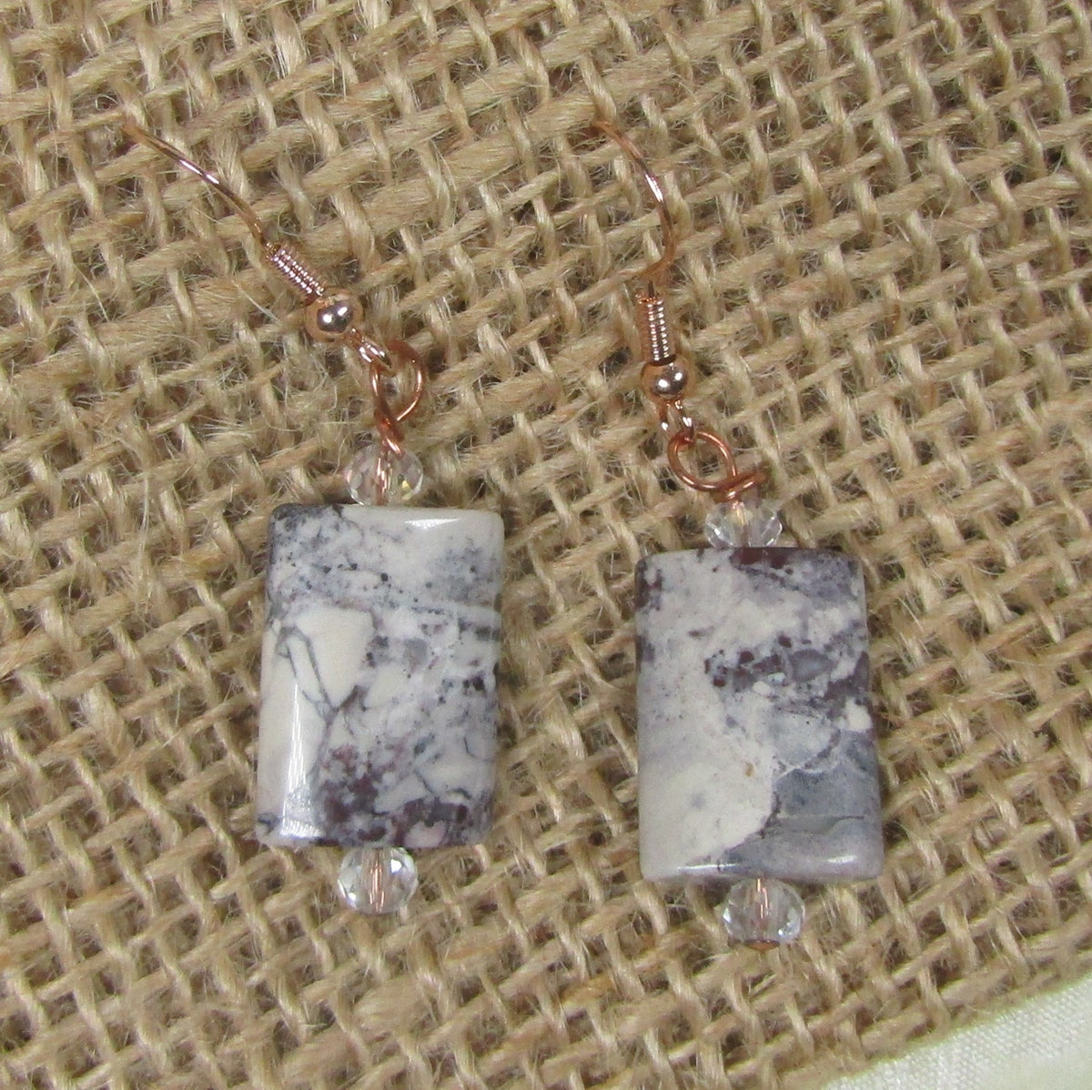 Grey Gemstone Drop Earrings