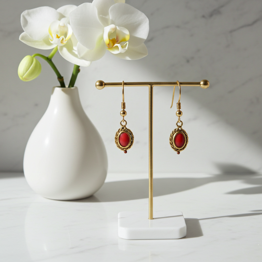 Delicate Red Jasper Earrings