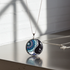 Grey, Aqua & White Artisan Bead Pendant Necklace