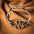 Bangle Bracelet with Fair Trade Tiger Kazuri Bead
