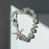 Green Kazuri and Silver Starfish Necklace Fair Trade