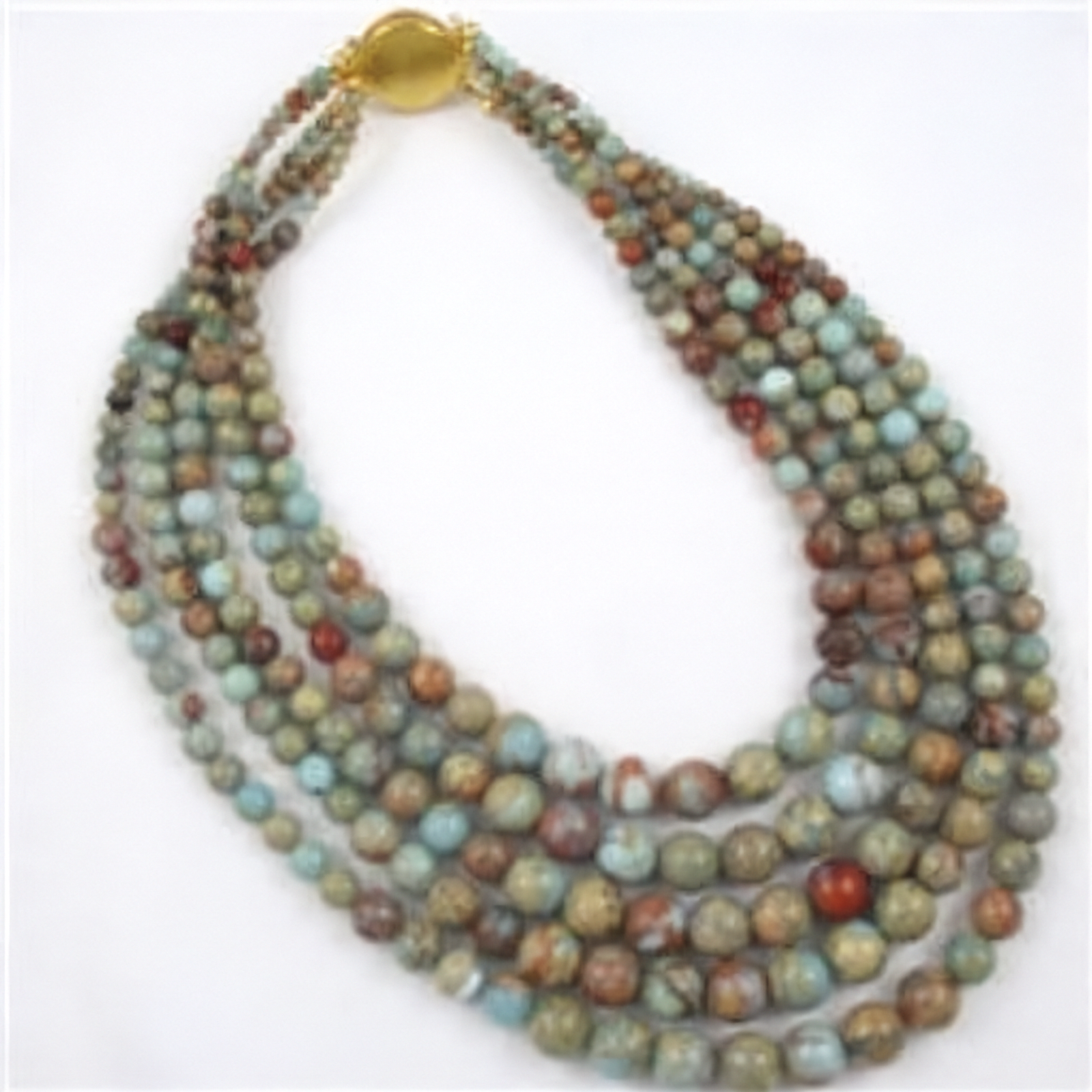 MUlti-Strand African Opal Gemstone Statement Necklace