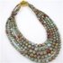 MUlti-Strand African Opal Gemstone Statement Necklace