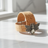 Portuguese Cork Cuff Bracelet with Silver Beetle Accent