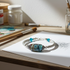 Turquoise Swirled Handmade Artisan  Bead Bangle Bracelet