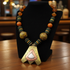 Handmade Pendant Necklace in Amber & Yellow Beads
