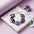 Big Bold Amethyst Coin  Beaded Bracelet