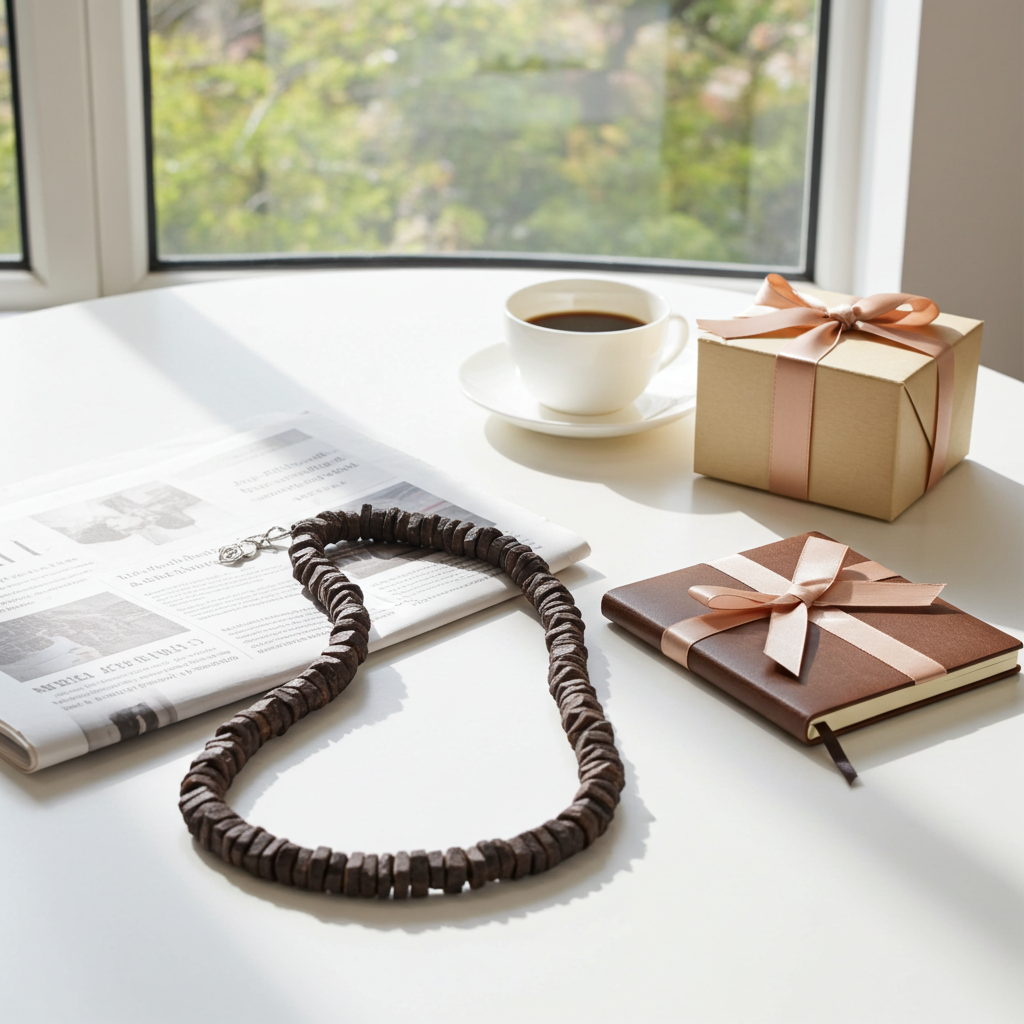 Man's Brown Rustic Gemstone Daring Necklace