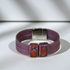 Purple Pink Leather Bracelet with Radiant Orchid  Focus