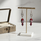 Red and Black Artisan Handmade Bead Dangle  Earrings